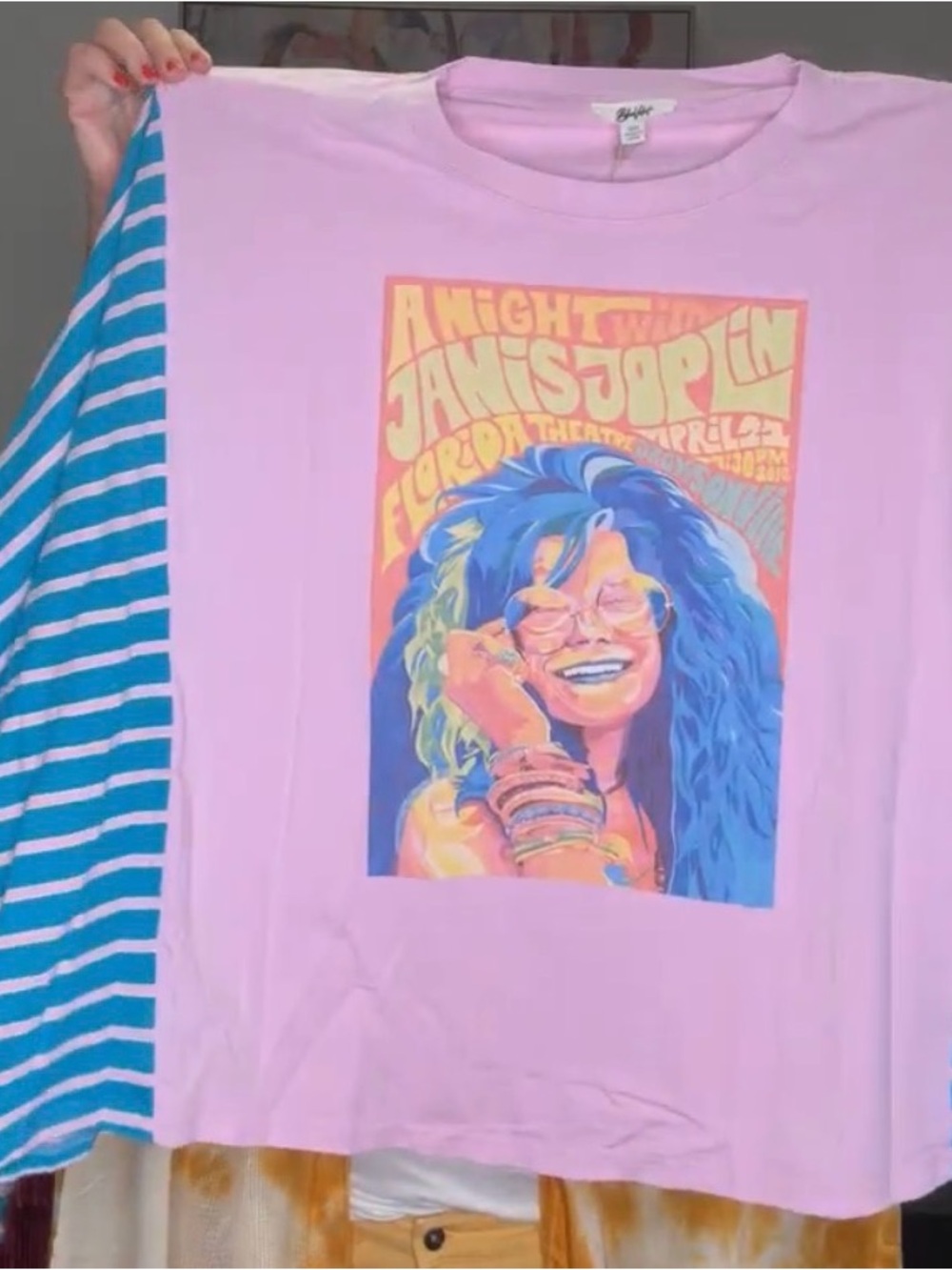 Kimono style tee shirt Janice Joplin Graphic